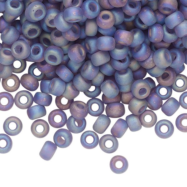 Seed bead, Miyuki, glass, pkg/25g, #6 rocaille, translucent matte rainbow light amethyst, (RR-157FR). image number 0