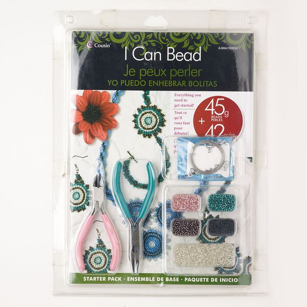 Finding and tool starter kit, "pewter" (zinc-based alloy) / steel / brass, pkg/1, antique silver finish and assorted colors, assorted sizes and shapes. image number 0