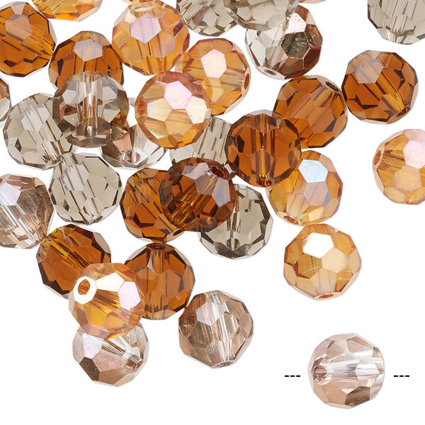Bead mix 40pk 32 facets fall, Celestial Crystal® 8mm round image number 0