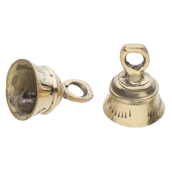 Bell, brass, 1-1/2 inch bell with scalloped design and clapper. Sold per pkg of 2. image number 0