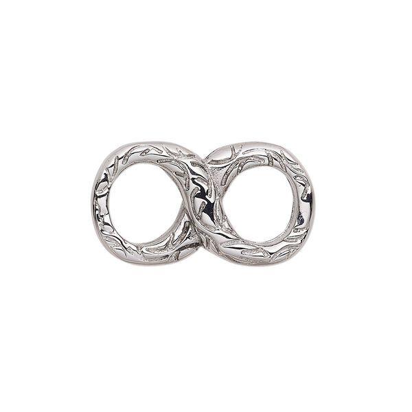 Link, stainless steel, 24.5x13mm figure 8 with line design. Sold individually. image number 0