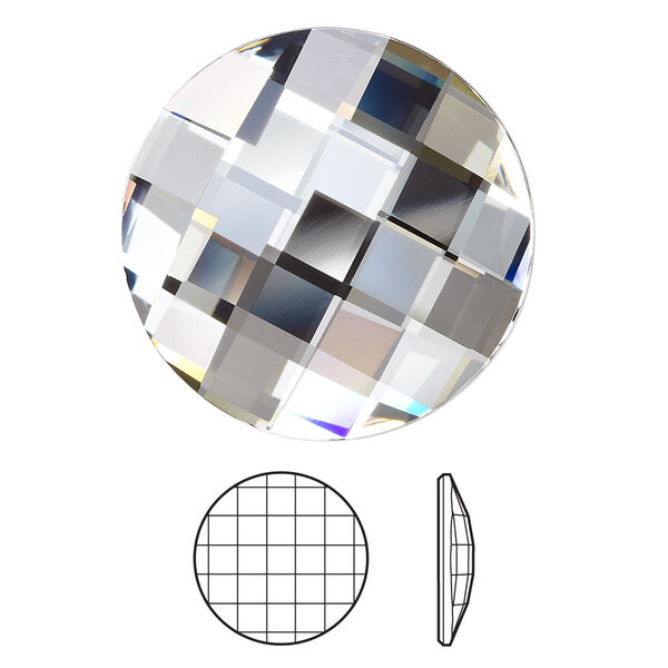 Flat back 1pk crystal foil back, Crystal Passions® 30mm chessboard round 2035 image number 0