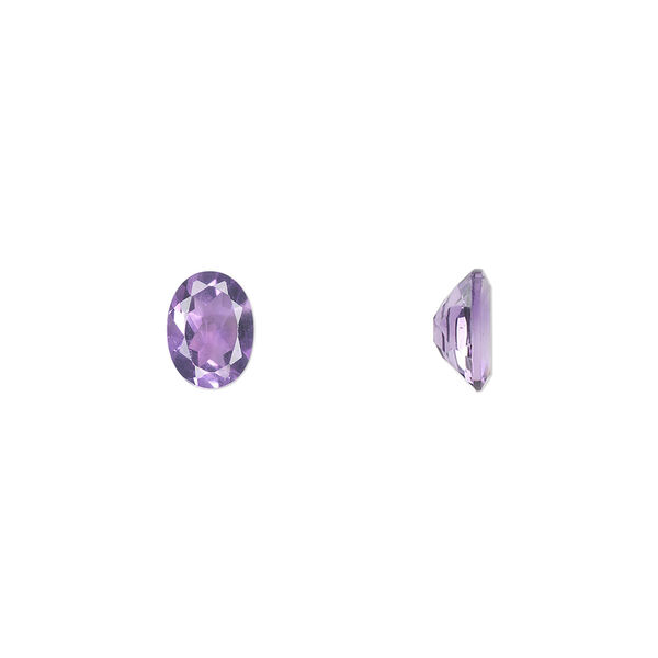 Amethyst 1pkg1, hand-cut faceted oval gem natural A grade, 7x5mm image number 0