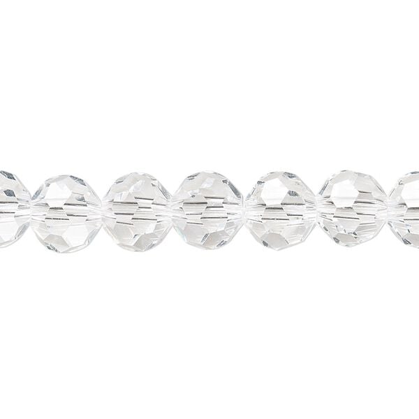 Bead 1pk 32 facets transparent clear, Celestial Crystal® 8mm round 15.5-16 inch image number 0