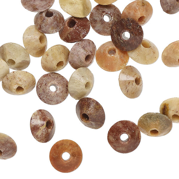 Soapstone 1pkg50, hand-cut bicone bead 8x5.5mm image number 0
