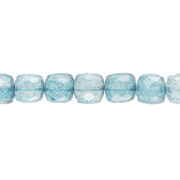 Quartz crystal 1pkg1, hand-cut faceted cube bead 7 inch 7x6mm-8x8mm image number 0