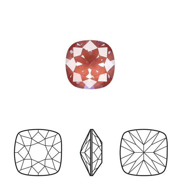 Fancy stone 1pk crystal maroon ignite, Crystal Passions® 12mm cushion 4470 image number 0