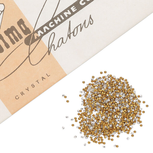 Chaton 1440pk crystal foil back, vintage Preciosa Czech crystal rhinestone round PP7 image number 0