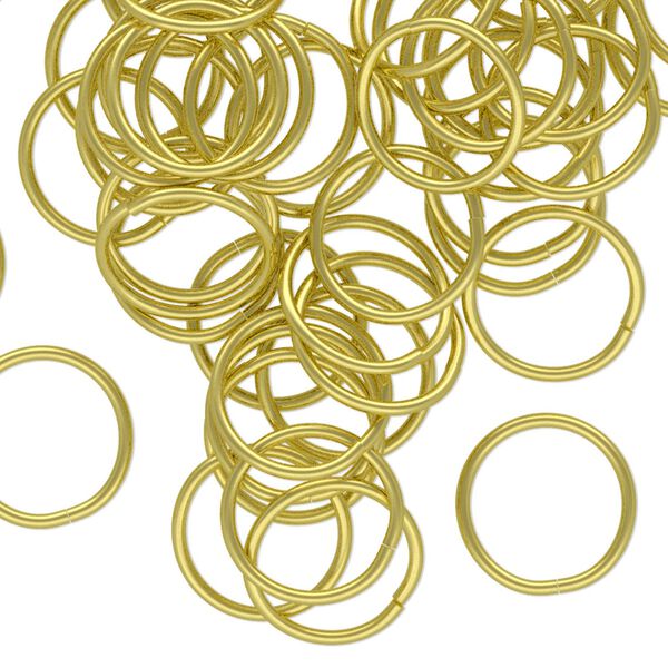 Jump ring, brass, 12mm round, 10mm inside diameter, 18 gauge. Sold per pkg of 100. image number 0