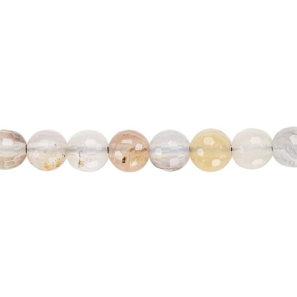 Madagascar multi-agate 1pkg1, faceted round bead natural 15.5-16 inch 6mm image number 0