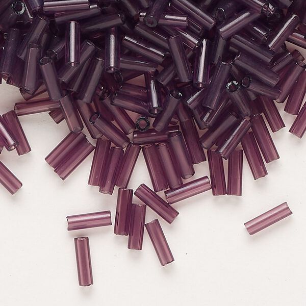 Bead, Preciosa Ornela Czech glass, bugle bead, pkg/500g, 1/4 inch, transparent amethyst, (20060). image number 0