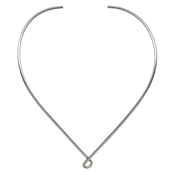 Neckwire, stainless steel, 2mm round with smooth teardrop, 15 inches. Sold individually. image number 0