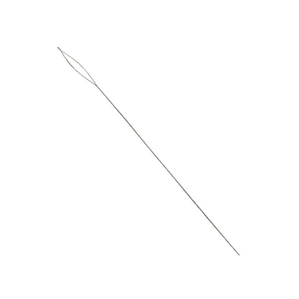 Needle, Beadalon®, stainless steel, pkg/4, 2-1/2 inches, extra fine, 0.24mm width, collapsible-eye twisted wire. image number 0