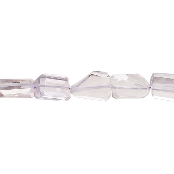 Lavender amethyst 1pkg1, hand-cut faceted freeform bead natural 6.5 inch 8x5mm-15x8mm image number 0