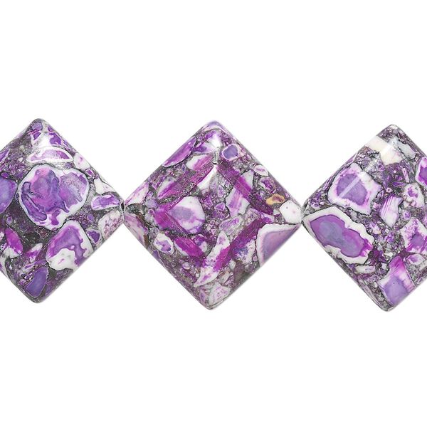 Mosaic stone 1pkg1, diagonally drilled flat diamond bead 15.5-16 inch 18mm image number 0