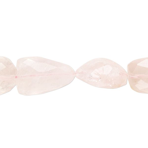 Rose quartz 1pkg1, hand-cut faceted nugget bead natural 10 inch small image number 0