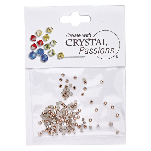 Flat back 144pk crystal rose gold foil back, Crystal Passions® 1.7-1.9mm rose round SS5 2058 image number 0