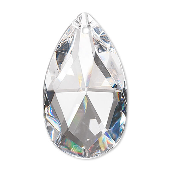Suncatcher 4pk clear, Asfour Crystal 37x21.5mm top-drilled faceted puffed teardrop image number 0
