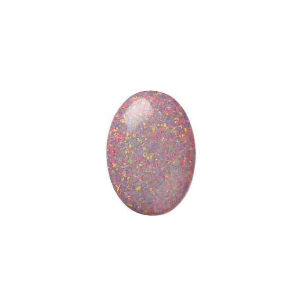 Cabochon, "opal" (silica and epoxy) (man-made), Mexican brown, 18x13mm calibrated oval. Sold individually. image number 0