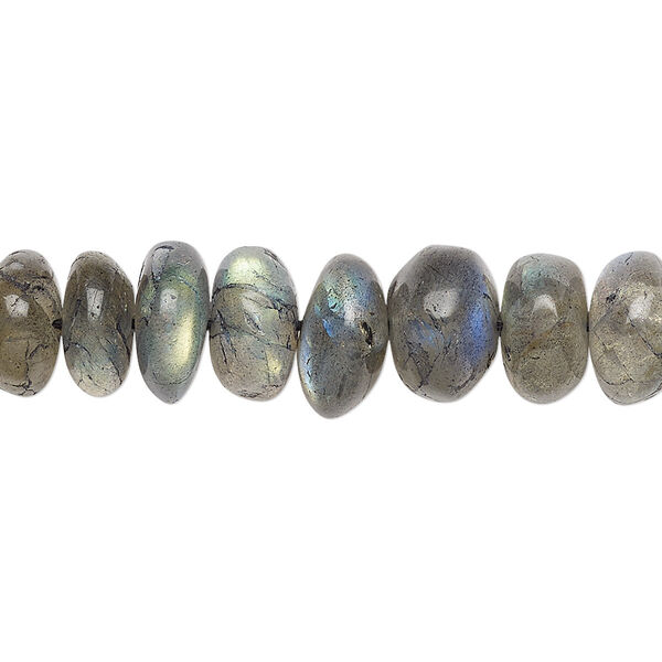 Labradorite 1pkg1, hand-cut rondelle bead natural 15.5-16 inch graduated 7x4mm-11x7mm image number 0