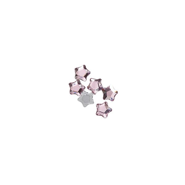 Flat back 6pk rose foil back, Crystal Passions® hotfix rhinestone 4mm star flower 3754 image number 0