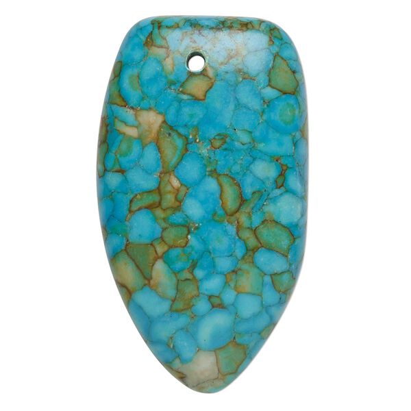 Mosaic "turquoise" (magnesite) 1pkg1, shield focal 44x16mm image number 0