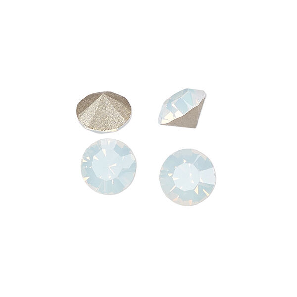 Chaton 8pk white opal foil back, Preciosa MAXIMA Czech crystal rhinestone 8.16-8.41mm 15-cut faceted round SS39 image number 0