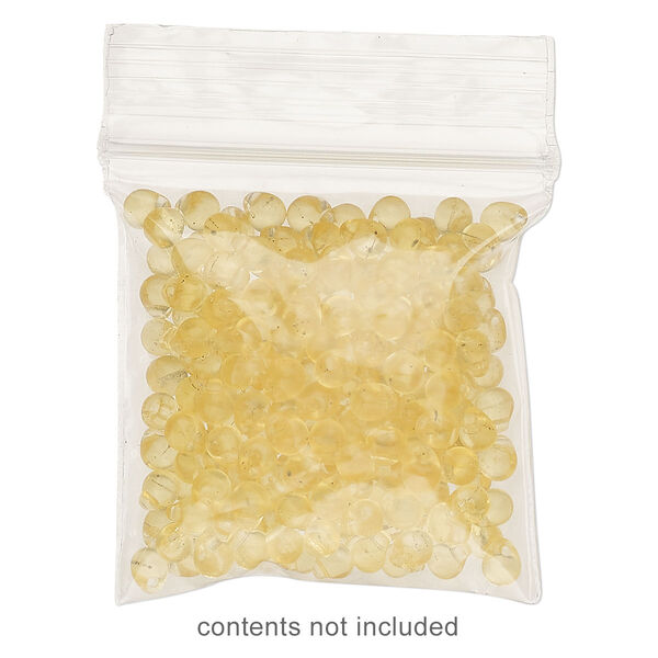 Bag, Tite-Lip™, oxo-biodegradable plastic, yellow, 1-1/2x1-1/2 inch top zip. Sold per pkg of 100. image number 0