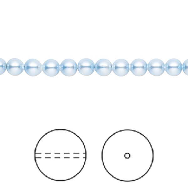 Pearl 100pk light blue, Crystal Passions® 4mm round 5810 image number 0