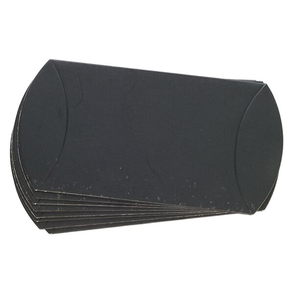 Box, paper, black, 4-1/2 x 2-1/2 x 1-inch assembled pillow. Sold per pkg of 8. image number 0