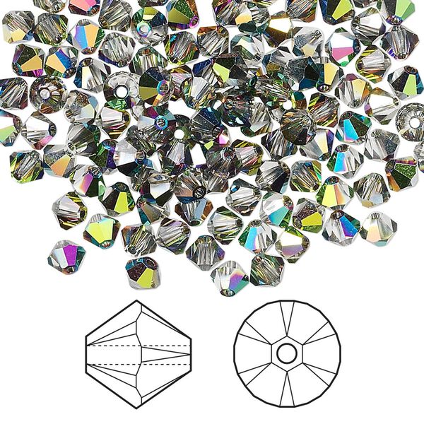 Bead 1440pk crystal vitrail medium, Swarovski® 4mm XILION bicone 5328 image number 0