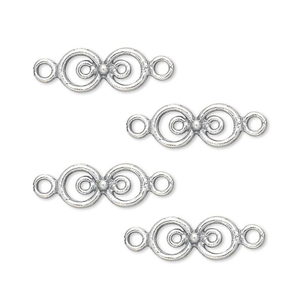 Link, JBB Findings, sterling silver, 13x6mm circles. Sold per pkg of 4. image number 0