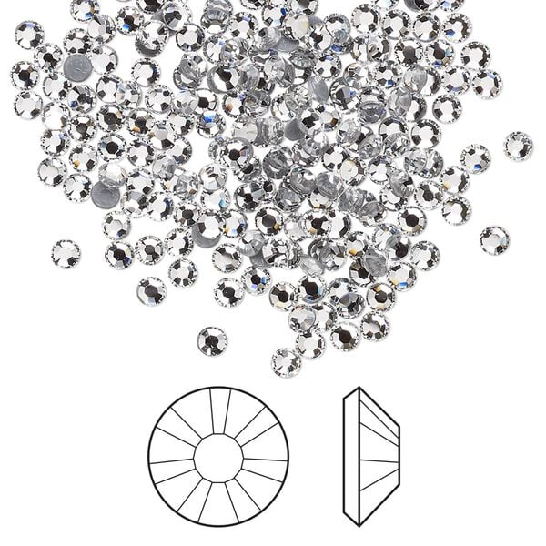 Flat back 1440pk crystal foil back, Swarovski® hotfix 2.3-2.5mm rose round SS8 2038HF image number 0