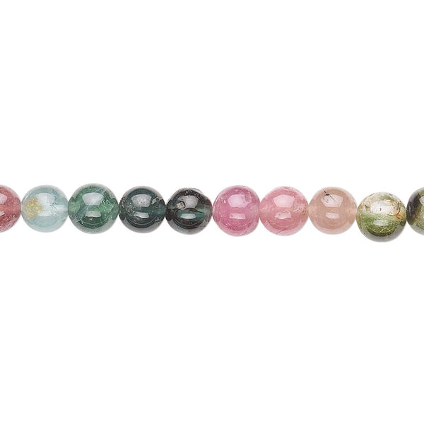 Multi-tourmaline 1pkg1, hand-cut round bead natural 15.5-16 inch 5-6mm image number 0