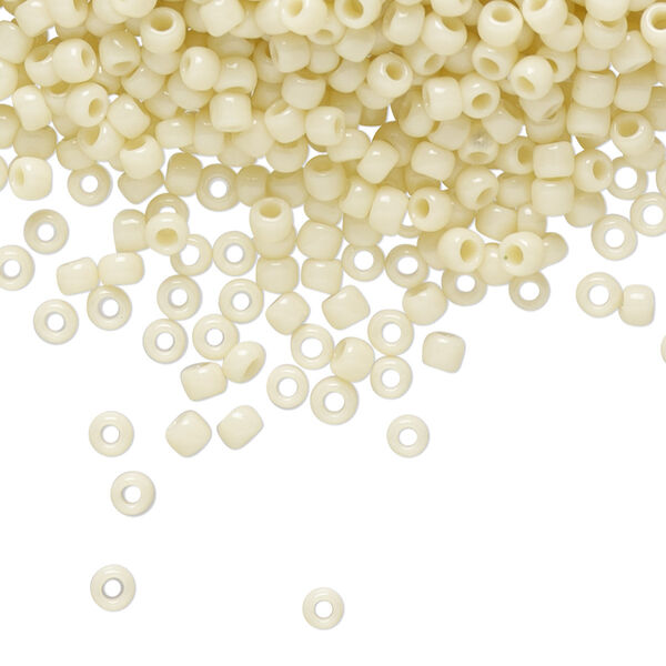 Seed bead, TOHO BEADS®, glass, pkg/50g, #8 round, opaque light beige (TR-08-51). image number 0