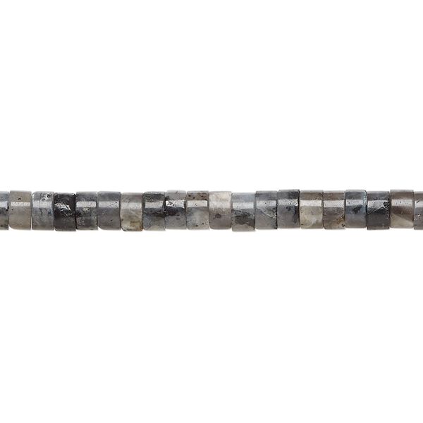 Black labradorite 1pkg1, heishi bead natural 15.5-16 inch 4x1.5mm-4x2.5mm image number 0