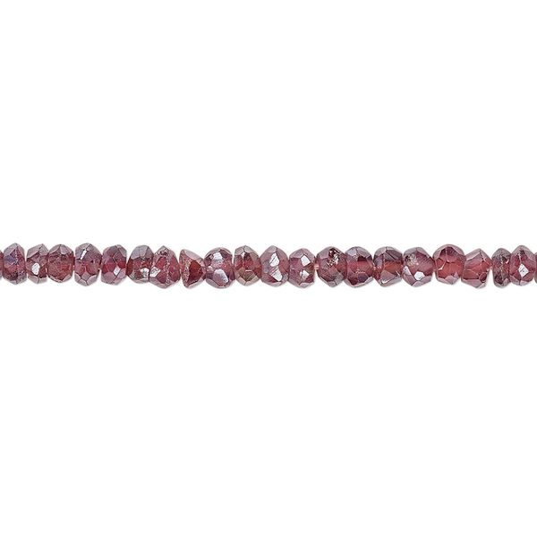 Rhodolite garnet 1pkg1, luster hand-cut faceted rondelle bead 13 inch 3x2mm-4x3mm image number 0