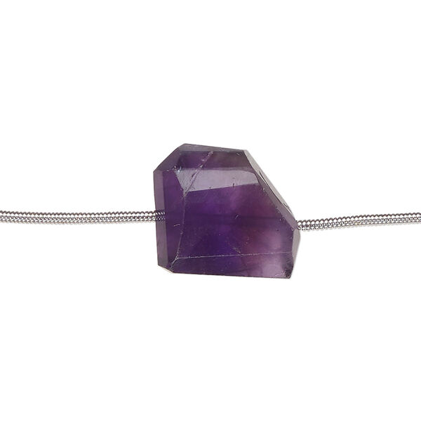 Amethyst 1pkg6, hand-cut step-cut nugget bead natural small image number 0