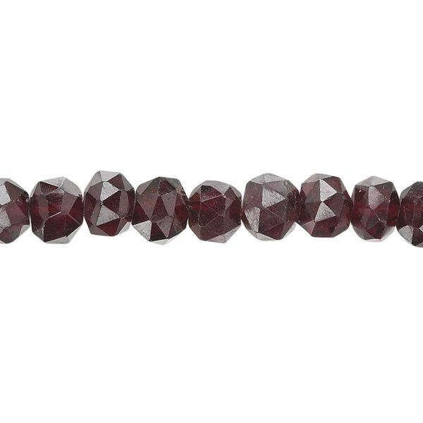 Garnet 1pkg1, hand-cut faceted round bead 15.5-16 inch 7mm image number 0