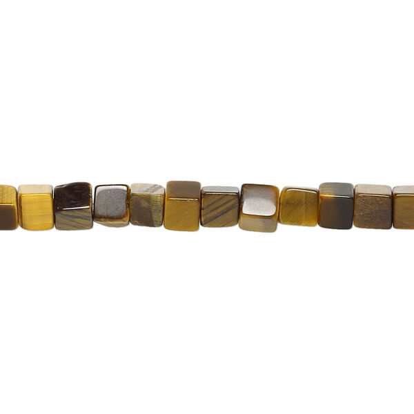 Tigereye 1pkg1, cube bead natural 15.5-16 inch 4mm image number 0