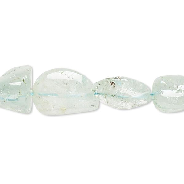 Aquamarine 1pkg1, tumbled nugget bead 14 inch small image number 0