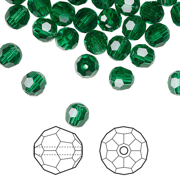 Bead 360pk majestic green, Swarovski® 6mm round 5000 image number 0