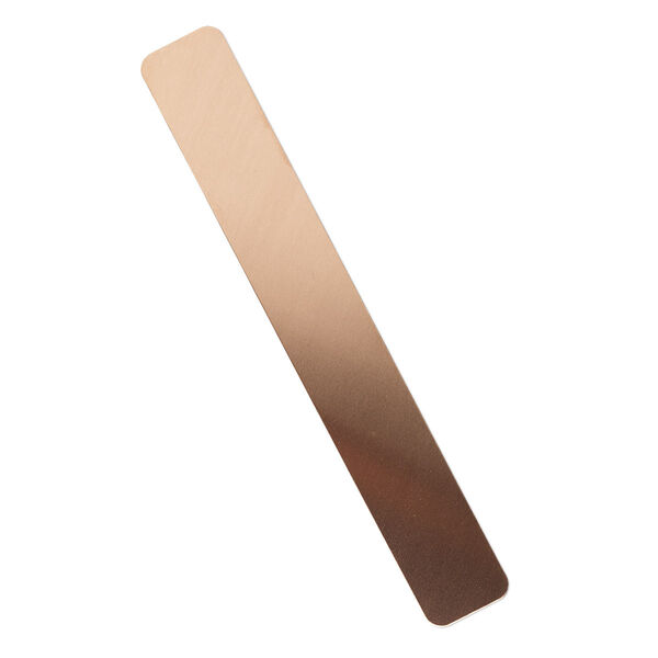 Sheet, copper, half-hard, 7x1-inch rectangle with rounded corners, 20 gauge. Sold individually. image number 0