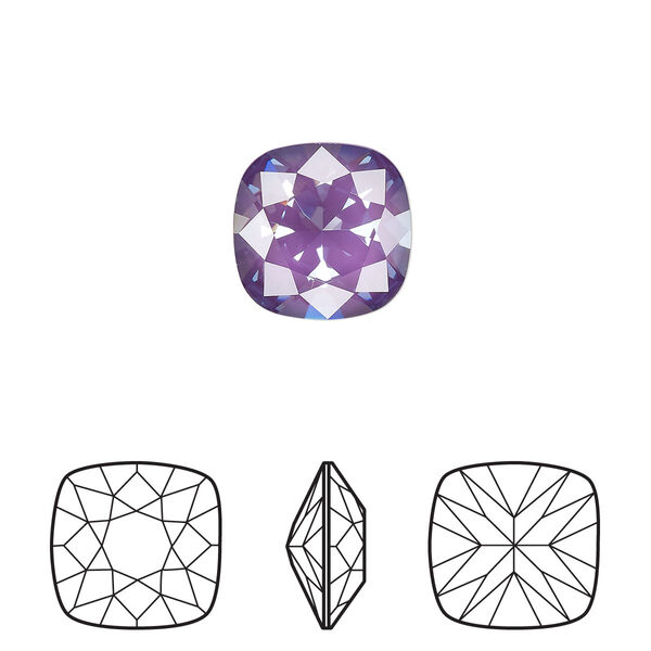 Fancy stone 1pk crystal purple ignite, Crystal Passions® 12mm cushion 4470 image number 0