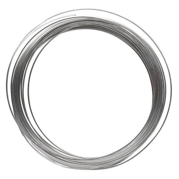 Wire, Beadalon®, stainless steel, 3/4 hard, half-round, 22 gauge. Sold per pkg of 15 meters. image number 0