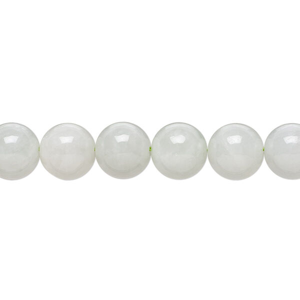 Jadeite 1pkg1, hand-cut round bead natural 8 inch 8mm image number 0