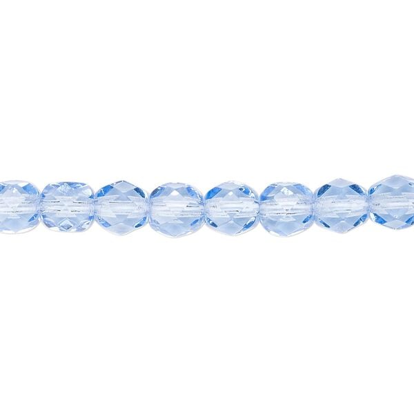 Bead, Czech fire-polished glass, transparent sapphire blue, 6mm faceted round. Sold per pkg of 1,200 (1 mass). image number 0