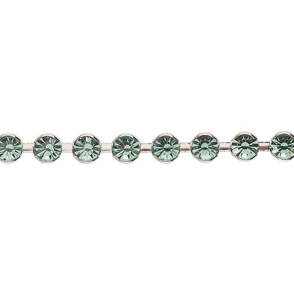 Cupchain, Vintage Crystal™, imitation rhodium-plated brass, erinite, 4.4mm round. Sold per 1-meter section. image number 0