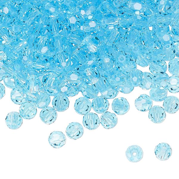 Bead 144pk aqua bohemica, Preciosa Czech crystal 4mm round image number 0