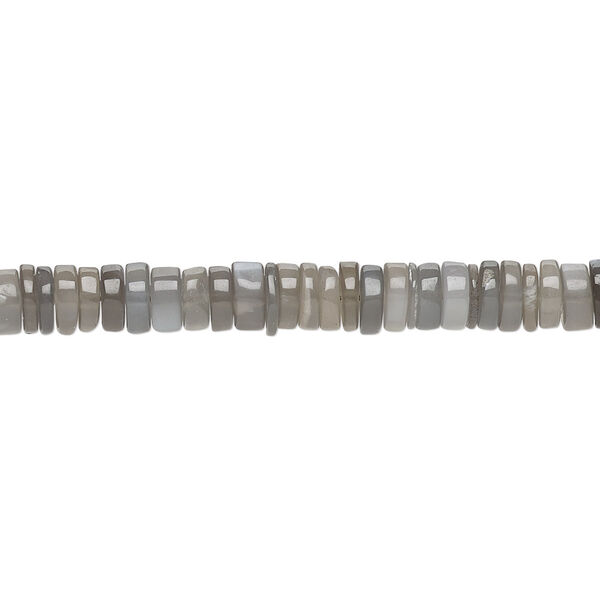 Grey moonstone 1pkg1, hand-cut rondelle bead natural 8 inch 4x1mm-5x2mm image number 0